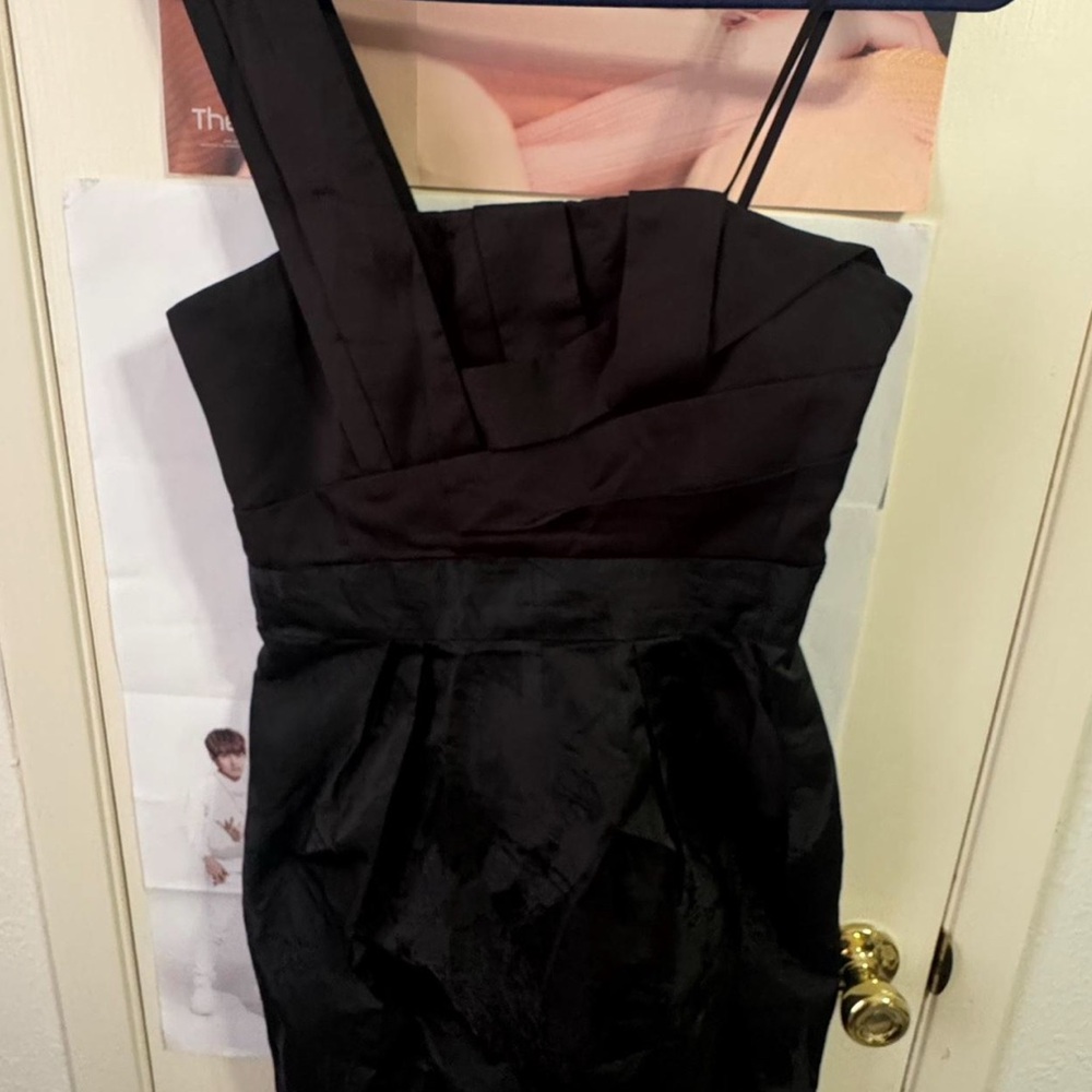BCBGMaxAzria One Shoulder Black Dress